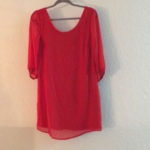 Red long sleeve dress
